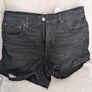 American Eagle Outfitters Black Distressed Jean Shorts